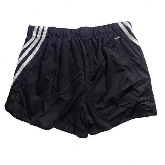 Adidas Black Running Shorts Size Small Vintage 3-Stripes Athletic Activewear - Picture 2 of 3